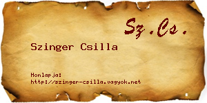 Szinger Csilla névjegykártya